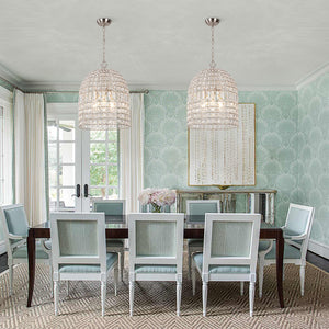 French Antique Brass Crystal Cage Chandelier