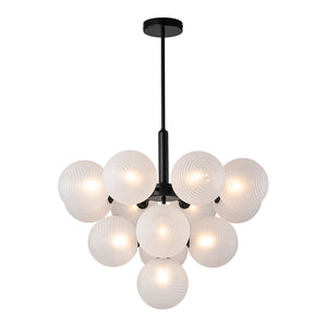 (OpenBox) Frosted Ribbed Glass Bubble Chandelier