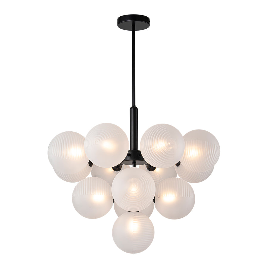Frosted Ribbed Glass Bubble Chandelier