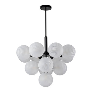 (OpenBox) Frosted Ribbed Glass Bubble Chandelier