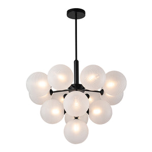 (OpenBox) Frosted Ribbed Glass Bubble Chandelier