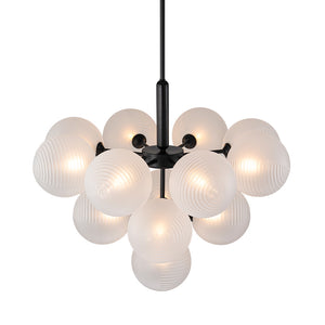 (OpenBox) Frosted Ribbed Glass Bubble Chandelier