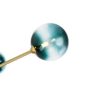 Funky Blue Glass Bubble Linear Sputnik Semi Flush Mount