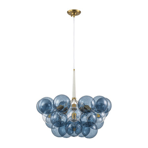 Funky Cluster Smoky Blue Glass Globe Bubble Chandelier