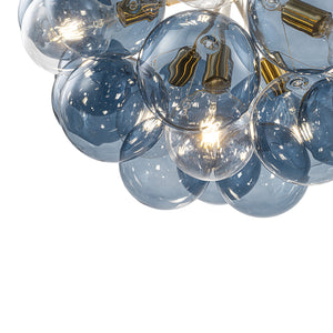Funky Cluster Smoky Blue Glass Globe Bubble Chandelier