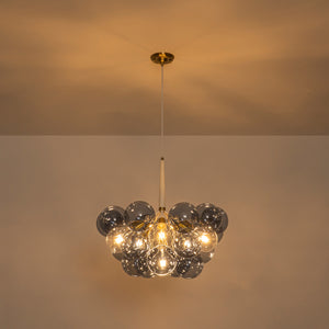 Funky Cluster Smoky Blue Glass Globe Bubble Chandelier