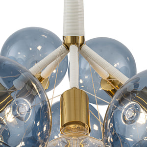 Funky Cluster Smoky Blue Glass Globe Bubble Chandelier