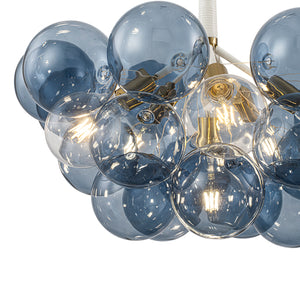 Funky Cluster Smoky Blue Glass Globe Bubble Chandelier