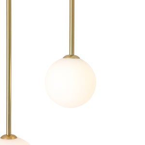 Funky Goose Arm 2-Light Offset Frosted Glass Globe Ceiling Fixture