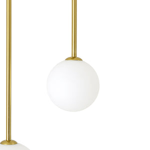 Funky Goose Arm 2-Light Offset Frosted Glass Globe Ceiling Fixture