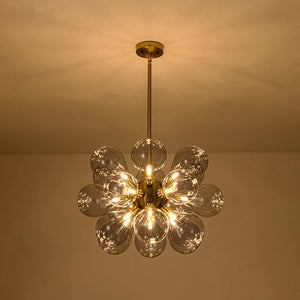 Morandi 18-Light Cluster Lavender Gray Glass Bubble Chandelier