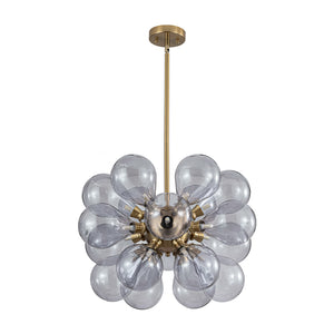 Morandi 18-Light Cluster Lavender Gray Glass Bubble Chandelier