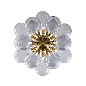 Morandi 18-Light Cluster Lavender Gray Glass Bubble Chandelier
