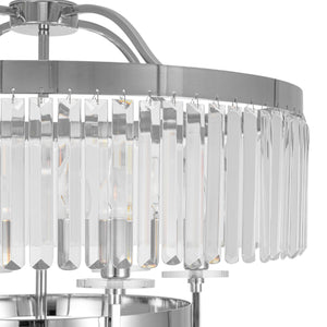 Glam Luxury 6-Light Faceted Crystal Round Cage Chandelier