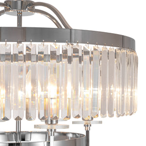 Glam Luxury 6-Light Faceted Crystal Round Cage Chandelier