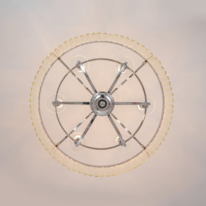 Glam Luxury 6-Light Faceted Crystal Round Cage Chandelier