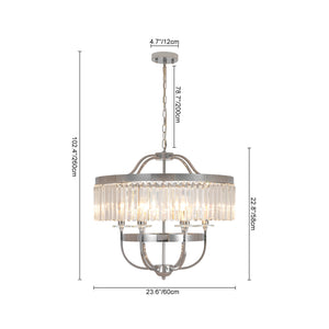 Glam Luxury 6-Light Faceted Crystal Round Cage Chandelier