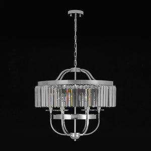 Glam Luxury 6-Light Faceted Crystal Round Cage Chandelier