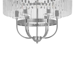 Glam Luxury 6-Light Faceted Crystal Round Cage Chandelier