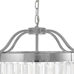 Glam Luxury 6-Light Faceted Crystal Round Cage Chandelier