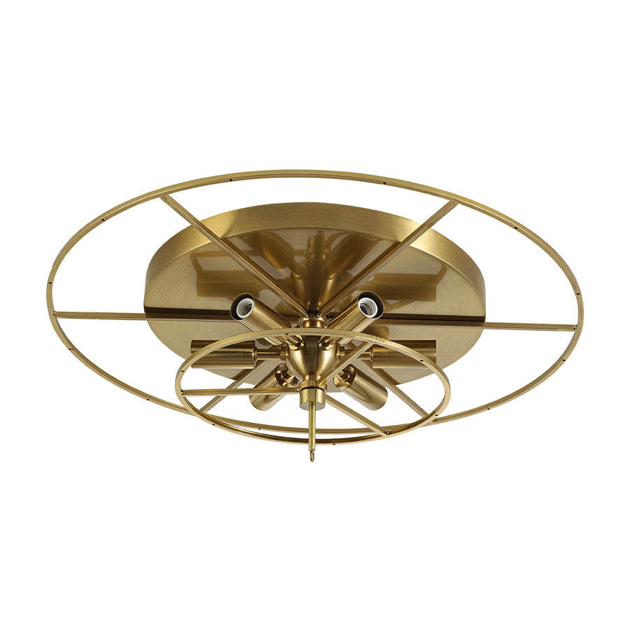 Cluster Ribbed Glass Bubble Round Tiered Semi Flush Chandelier