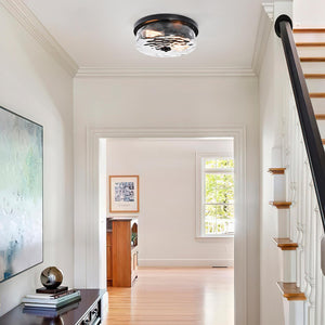 Hammered Glass Flush Mount Ceiling Light