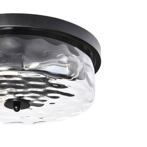 Hammered Glass Flush Mount Ceiling Light