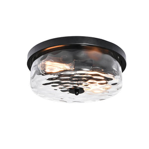 Hammered Glass Flush Mount Ceiling Light