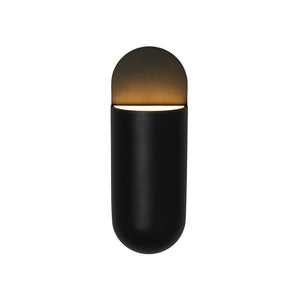 IP54 Minimalist Black 1-Light Iron Tube Outdoor Wall Lamp