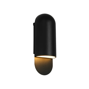 IP54 Minimalist Black 1-Light Iron Tube Outdoor Wall Lamp