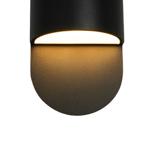 IP54 Minimalist Black 1-Light Iron Tube Outdoor Wall Lamp