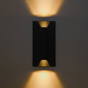IP54 Up and Down Black Linear Tube LED Outdoor Wall Lamp