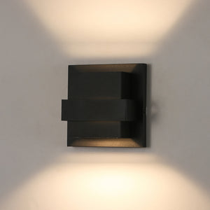 IP54 Up and Down Black Square LED Outdoor Wall Light