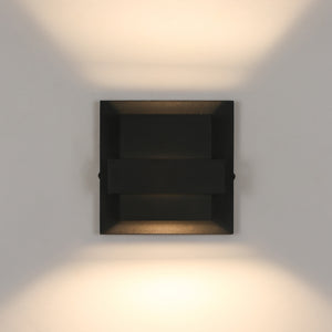 IP54 Up and Down Black Square LED Outdoor Wall Light