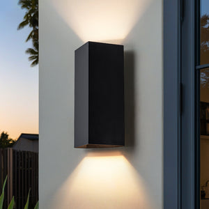 IP54 Up and Down Black Square Tube LED Outdoor Wall Lamp