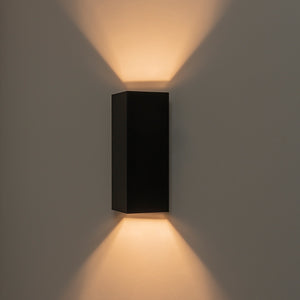 IP54 Up and Down Black Square Tube LED Outdoor Wall Lamp