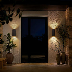 IP54 Up and Down Black Square Tube LED Outdoor Wall Lamp