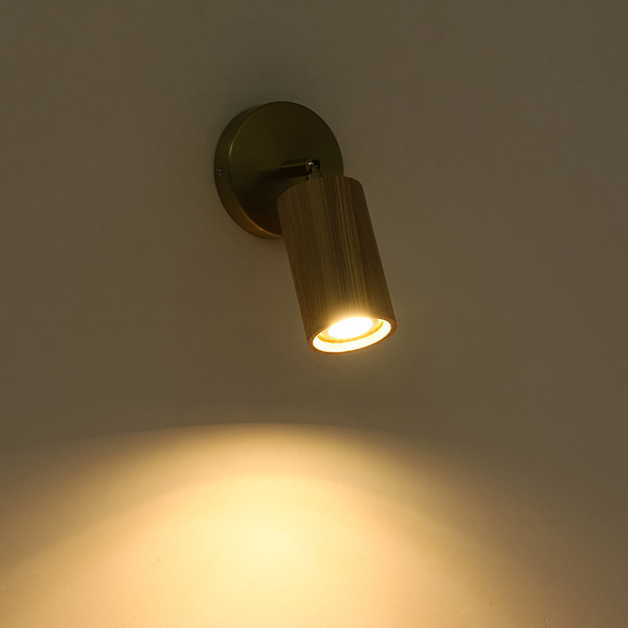 1-Light GU10 Adjustable Wooden Ceiling Spotlight Track Light