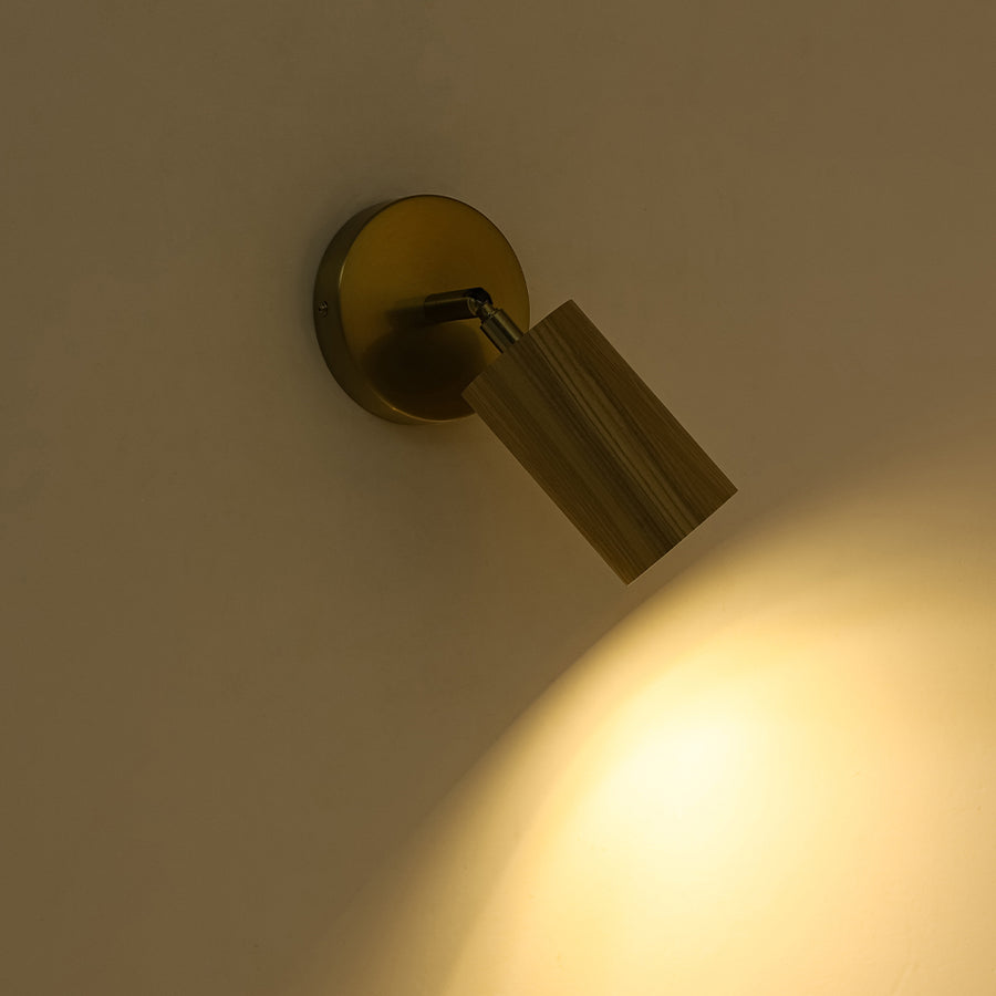 1-Light GU10 Adjustable Wooden Ceiling Spotlight Track Light