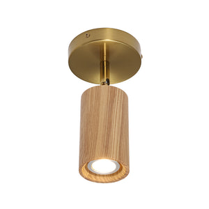 1-Light GU10 Adjustable Wooden Ceiling Spotlight Track Light