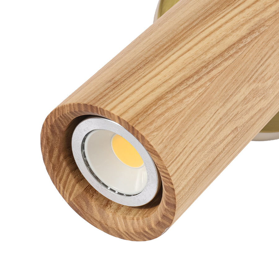 1-Light GU10 Adjustable Wooden Ceiling Spotlight Track Light