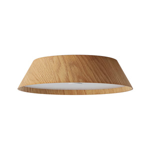 Farmhouse Wood Grain Dimmable LED Round Flush Mount Light
