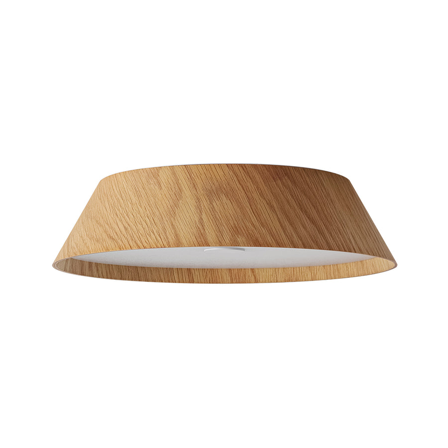 Farmhouse Wood Grain Dimmable LED Round Flush Mount Light