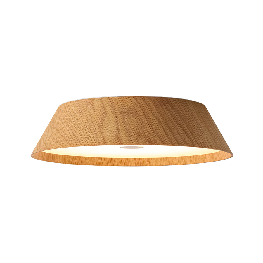 Farmhouse Wood Grain Dimmable LED Round Flush Mount Light