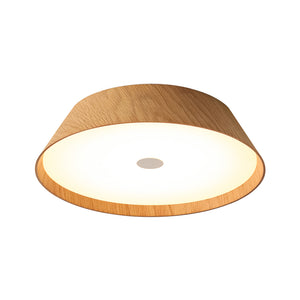 Farmhouse Wood Grain Dimmable LED Round Flush Mount Light