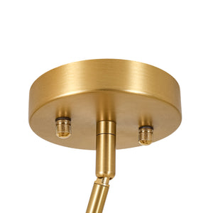 Mid-Century Brass 3-Light Opal Glass Globe Semi Flush Mount