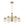 Glam Brass Faceted Crystal 6-Light Semi Flush Chandelier