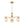 Glam Brass Faceted Crystal 6-Light Semi Flush Chandelier