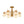 Glam Brass Faceted Crystal 6-Light Semi Flush Chandelier