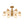 Glam Brass Faceted Crystal 6-Light Semi Flush Chandelier